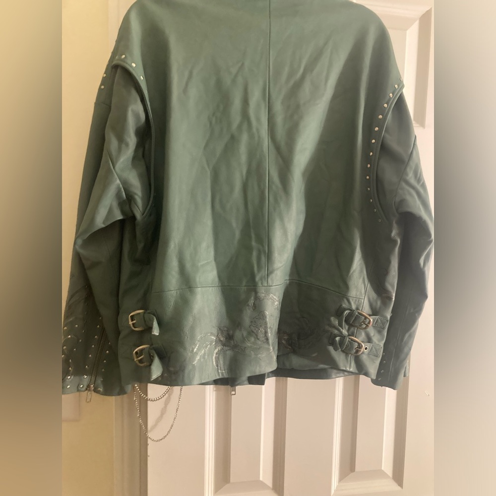 Free People x Branda Knight Chain Embellished Biker Jacket - Picture 14 of 16